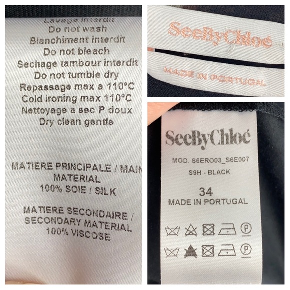 SOLD See By Chloe 100% Silk Babydoll Lace Detail - Picture 8 of 8